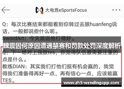 魏震因何原因遭遇禁赛和罚款处罚深度解析